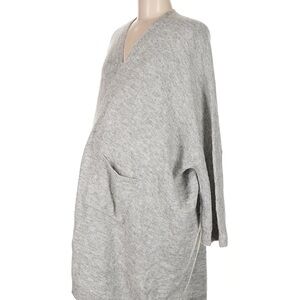 Storq Cozy Light Gray V-Neck Maternity Knit Sweater